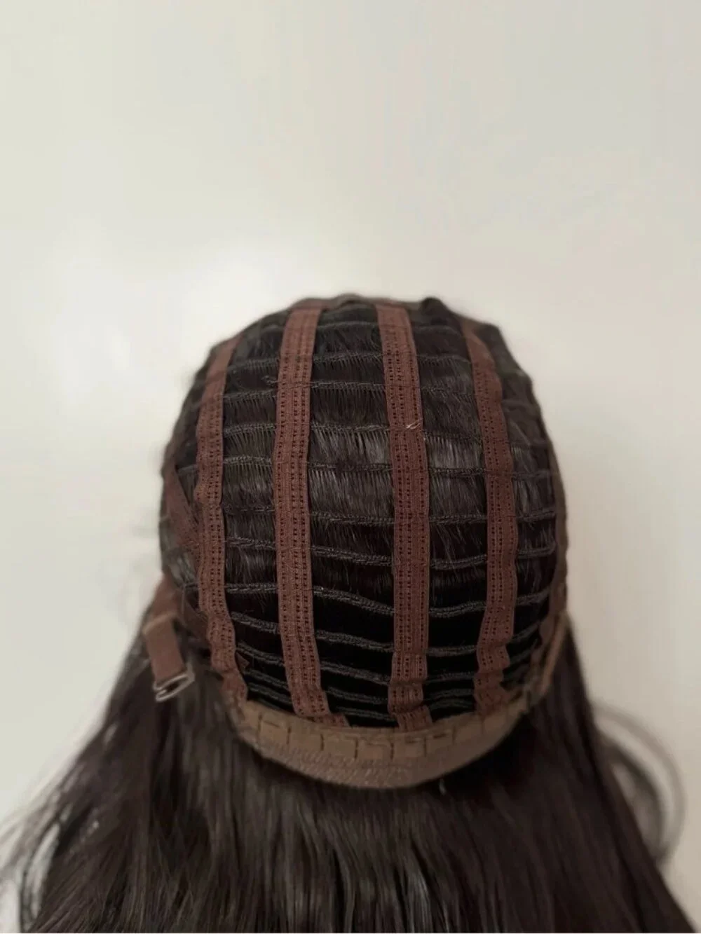Dark Brown Wig with Bangs Shoulder Length Straight Layered Heat Resistant